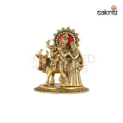 ALUMINIUM RADHA KRISHNA WITH COW