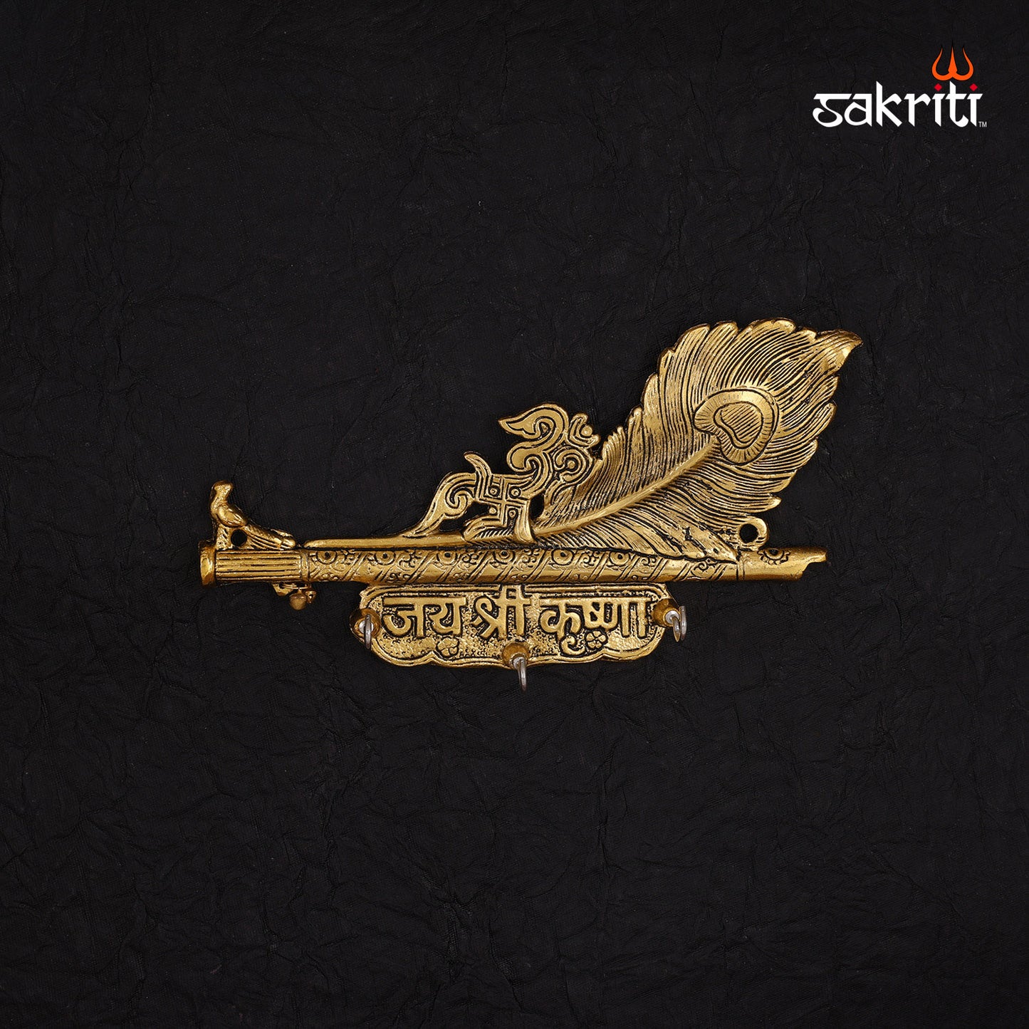 Aluminium Shri Krishna Feather – 5.4 Inch Height | Krishna Idol with Feather for Pooja & Temple Decoration