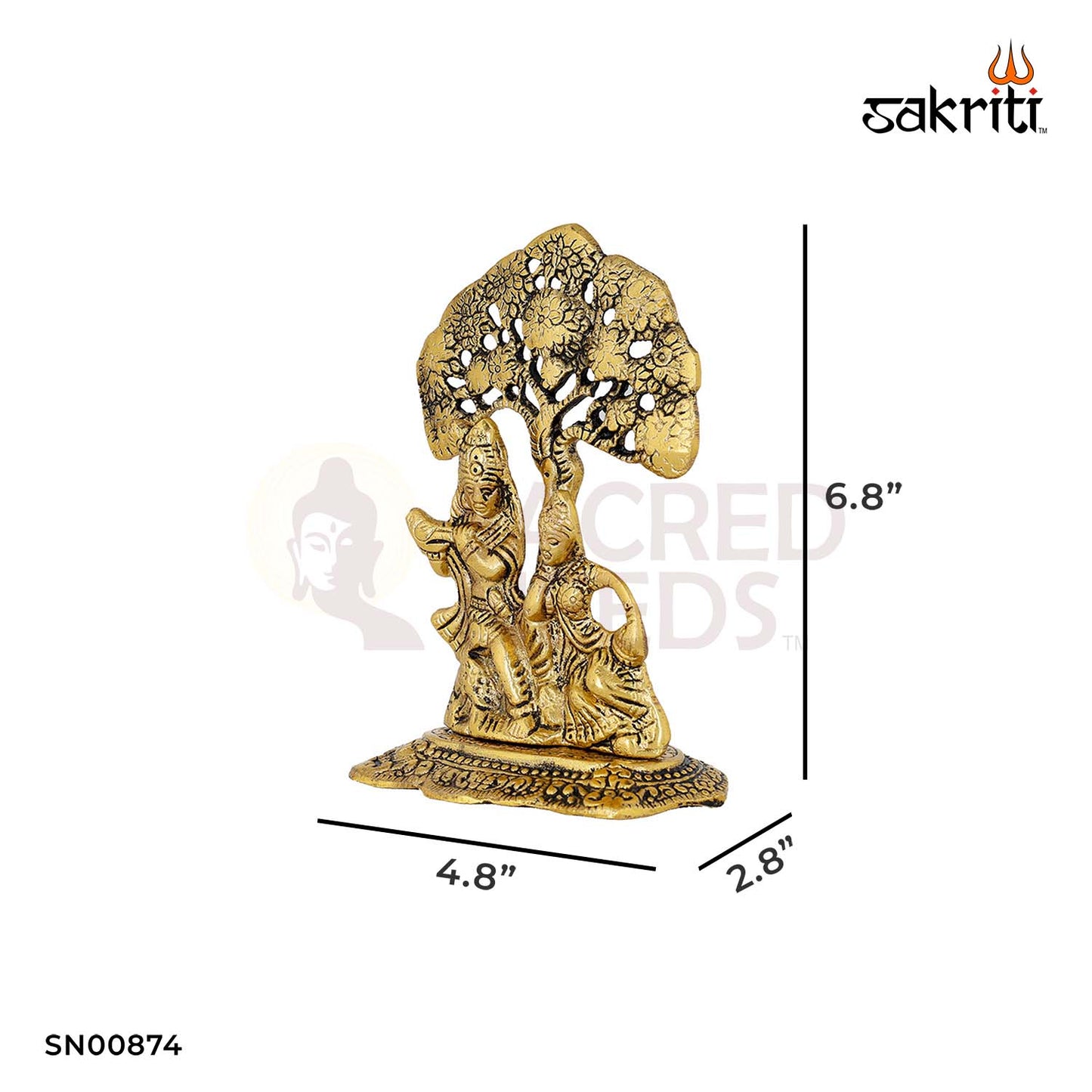 ALUMINIUM RADHA KRISHNA WITH TREE