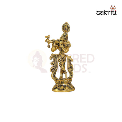 Aluminium Krishna – 8.7 Inch Height | Krishna Idol for Pooja, Car Dashboard & Religious Ceremonies
