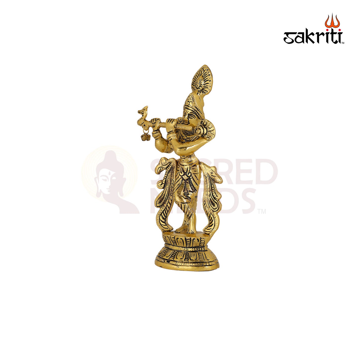 Aluminium Krishna – 8.7 Inch Height | Krishna Idol for Pooja, Car Dashboard & Religious Ceremonies