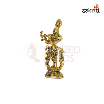 Aluminium Krishna – 8.7 Inch Height | Krishna Idol for Pooja, Car Dashboard & Religious Ceremonies
