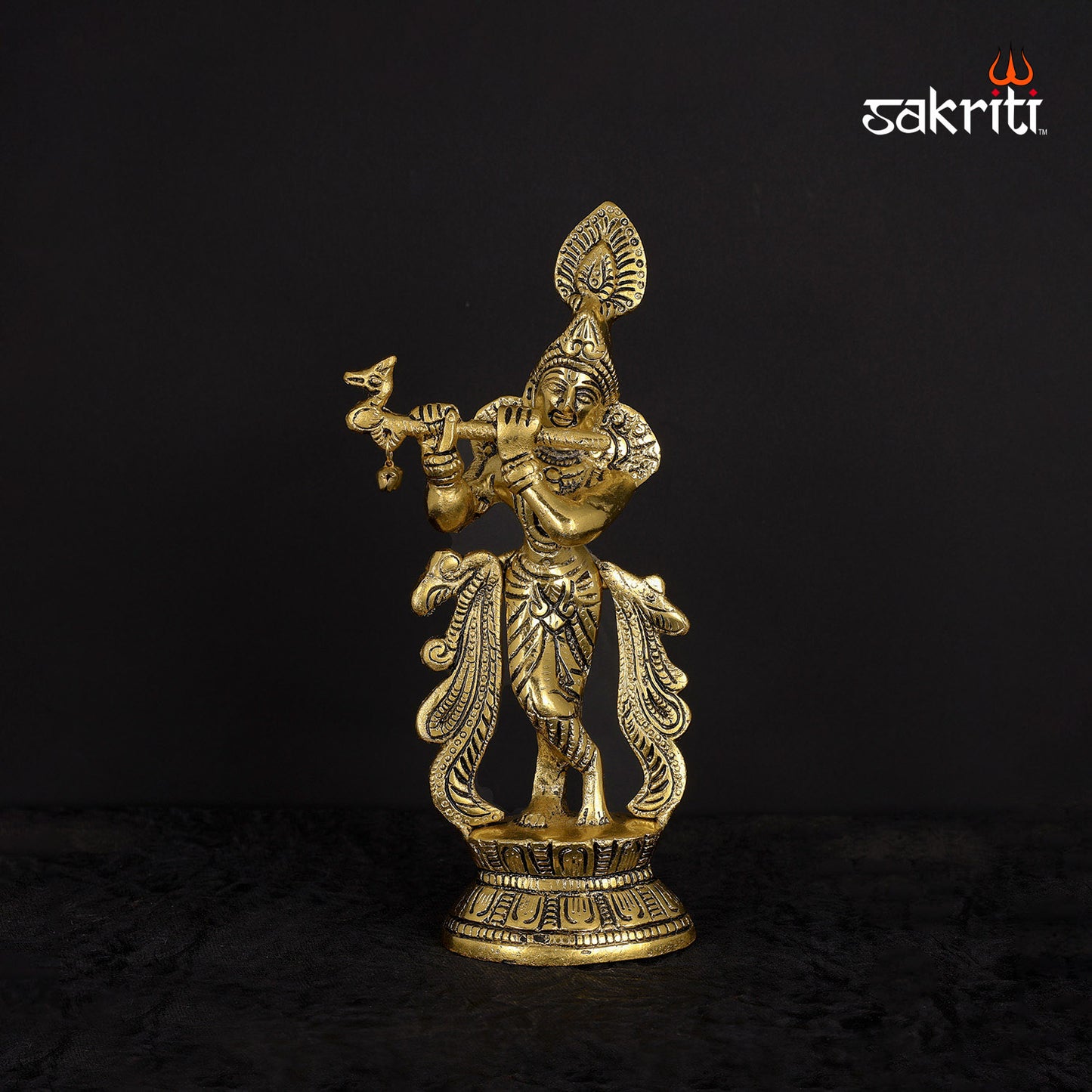 Aluminium Krishna – 8.7 Inch Height | Krishna Idol for Pooja, Car Dashboard & Religious Ceremonies