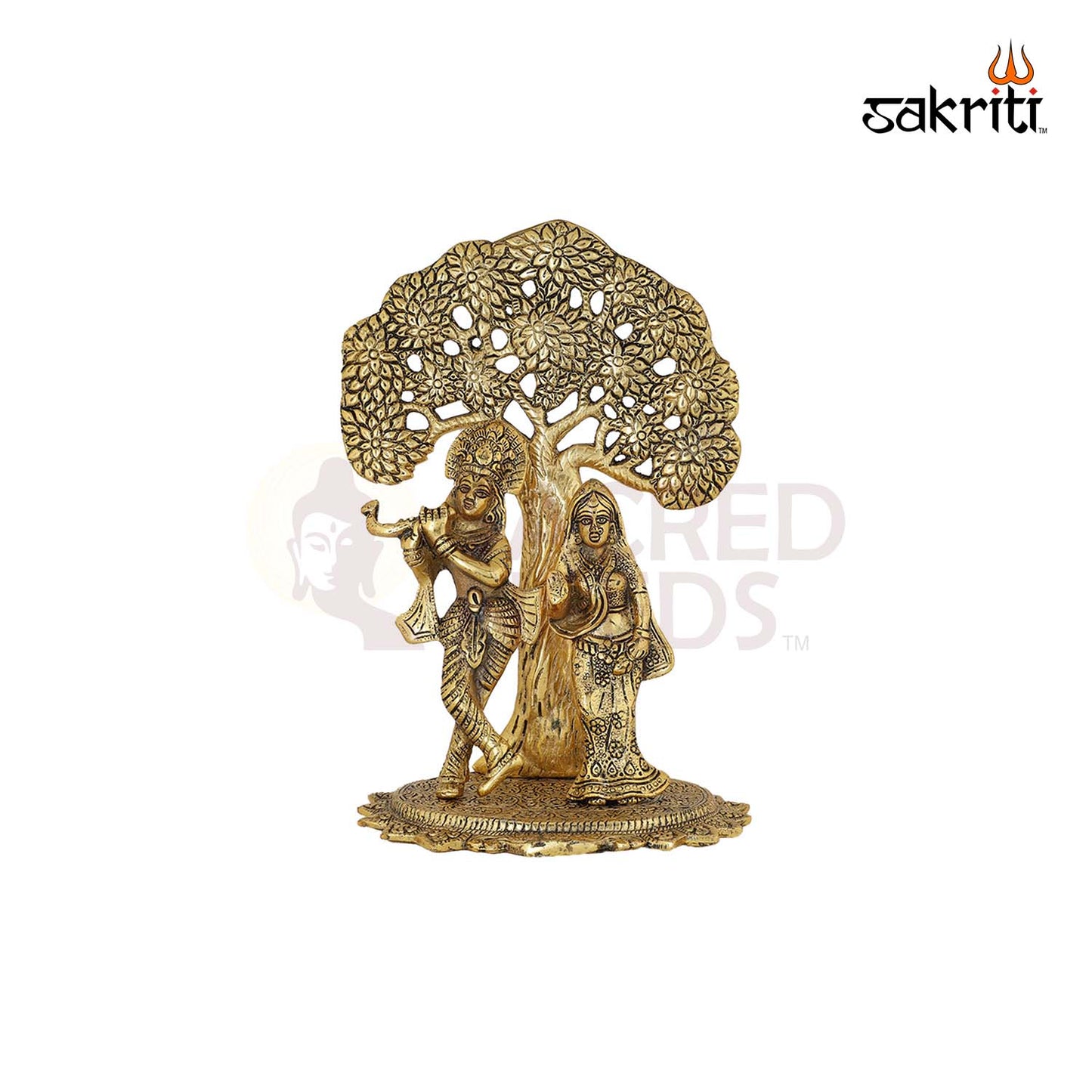 ALUMINIUM RADHA KRISHNA WITH TREE