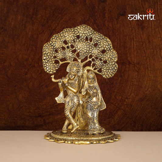 ALUMINIUM RADHA KRISHNA WITH TREE