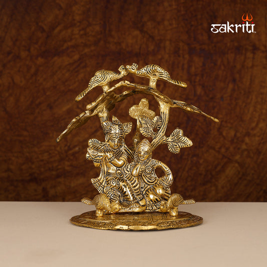 ALUMINIUM RADHA KRISHNA WITH TREE