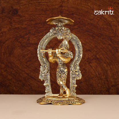 ALUMINIUM KRISHNA WITH STAND