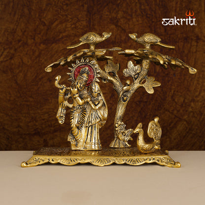 ALUMINIUM RADHA KRISHNA WITH TREE