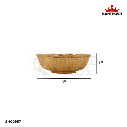ICC Sheesh Mahal Bowl – 0.7 Inch Height | Brass Pooja Bowl with Regal Design for Offerings