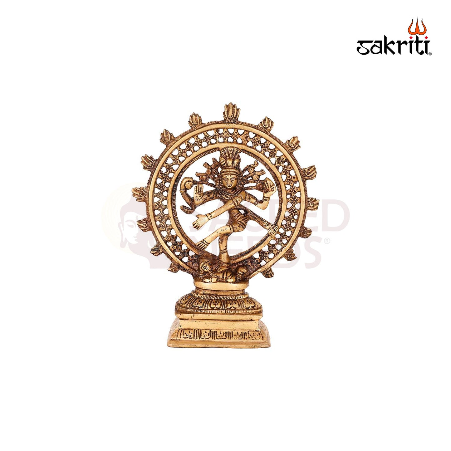 Brass Natrajar – 8.1 Inch Height | Dancing Shiva Statue in Brass for Home & Temple Decor