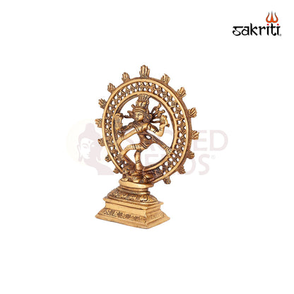 Brass Natrajar – 8.1 Inch Height | Dancing Shiva Statue in Brass for Home & Temple Decor
