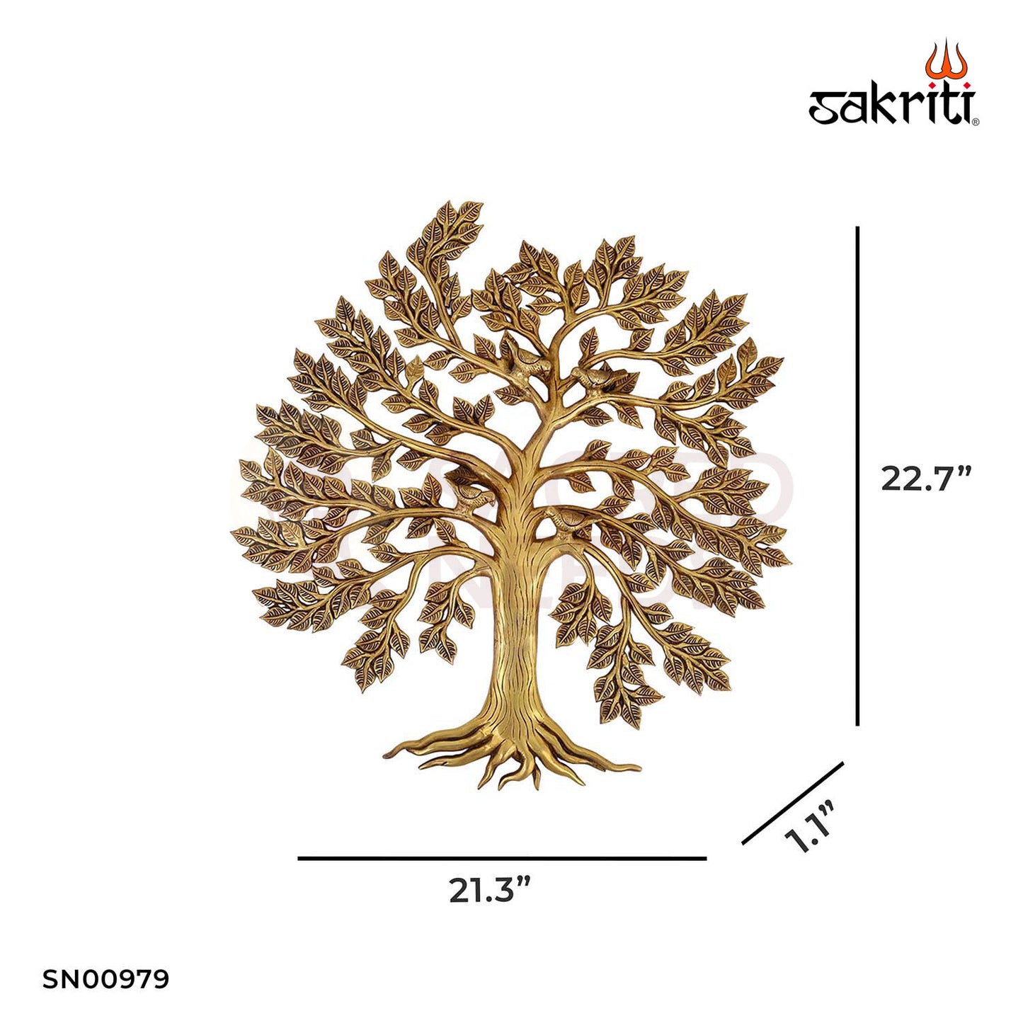 BRASS TREE WITH BIRDS MOUNTED