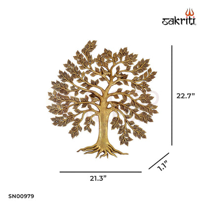 BRASS TREE WITH BIRDS MOUNTED