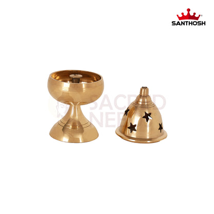 BRASS APPLE DEEPAM WITH STAND