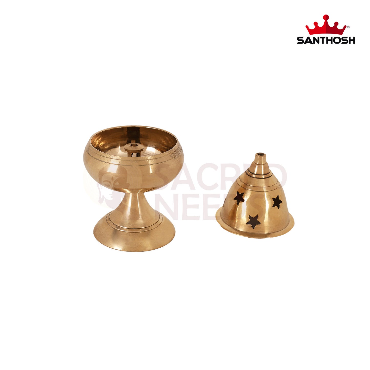 BRASS APPLE DEEPAM WITH STAND