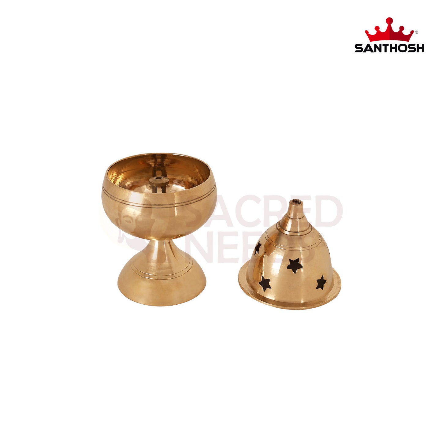 BRASS APPLE DEEPAM WITH STAND