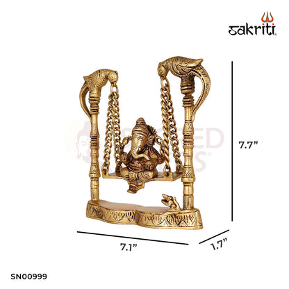 BRASS GANESHA WITH JHULA