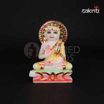 Marble Jain Tirthankar – 5.1 Inch Height | White Marble Jain Tirthankar Statue for Pooja