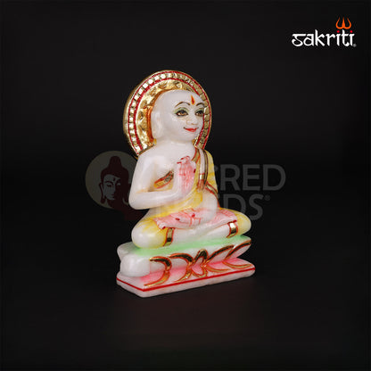 Marble Jain Tirthankar – 5.1 Inch Height | White Marble Jain Tirthankar Statue for Pooja