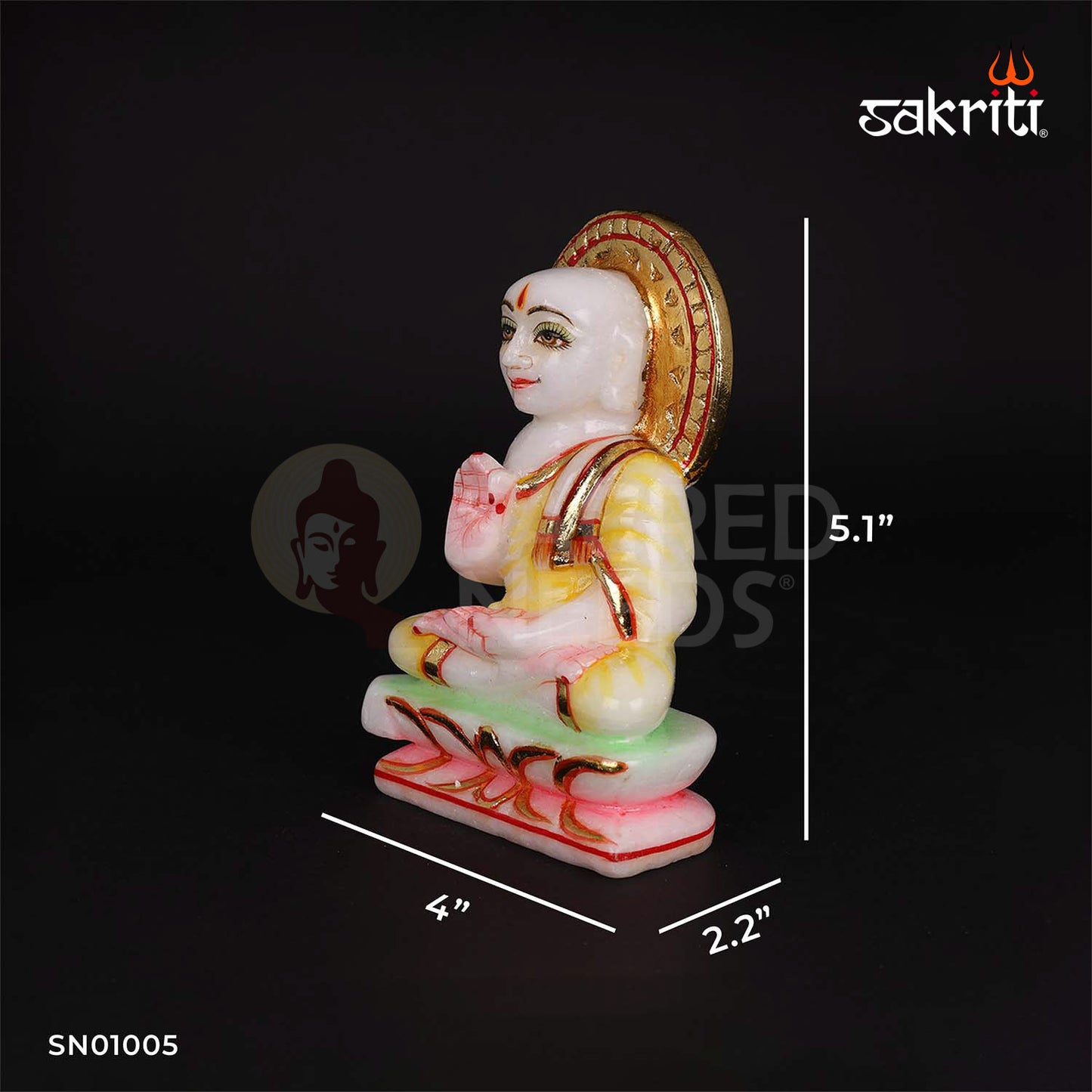 Marble Jain Tirthankar – 5.1 Inch Height | White Marble Jain Tirthankar Statue for Pooja