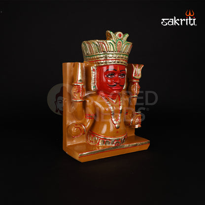 Marble Bheruji – 7.3 Inch Height | Handcrafted Bheruji Statue in White Marble