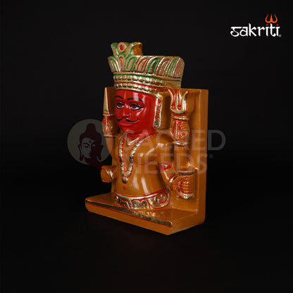 Marble Bheruji – 7.3 Inch Height | Handcrafted Bheruji Statue in White Marble
