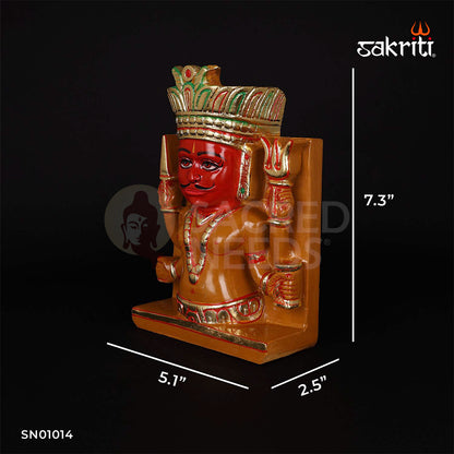 Marble Bheruji – 7.3 Inch Height | Handcrafted Bheruji Statue in White Marble