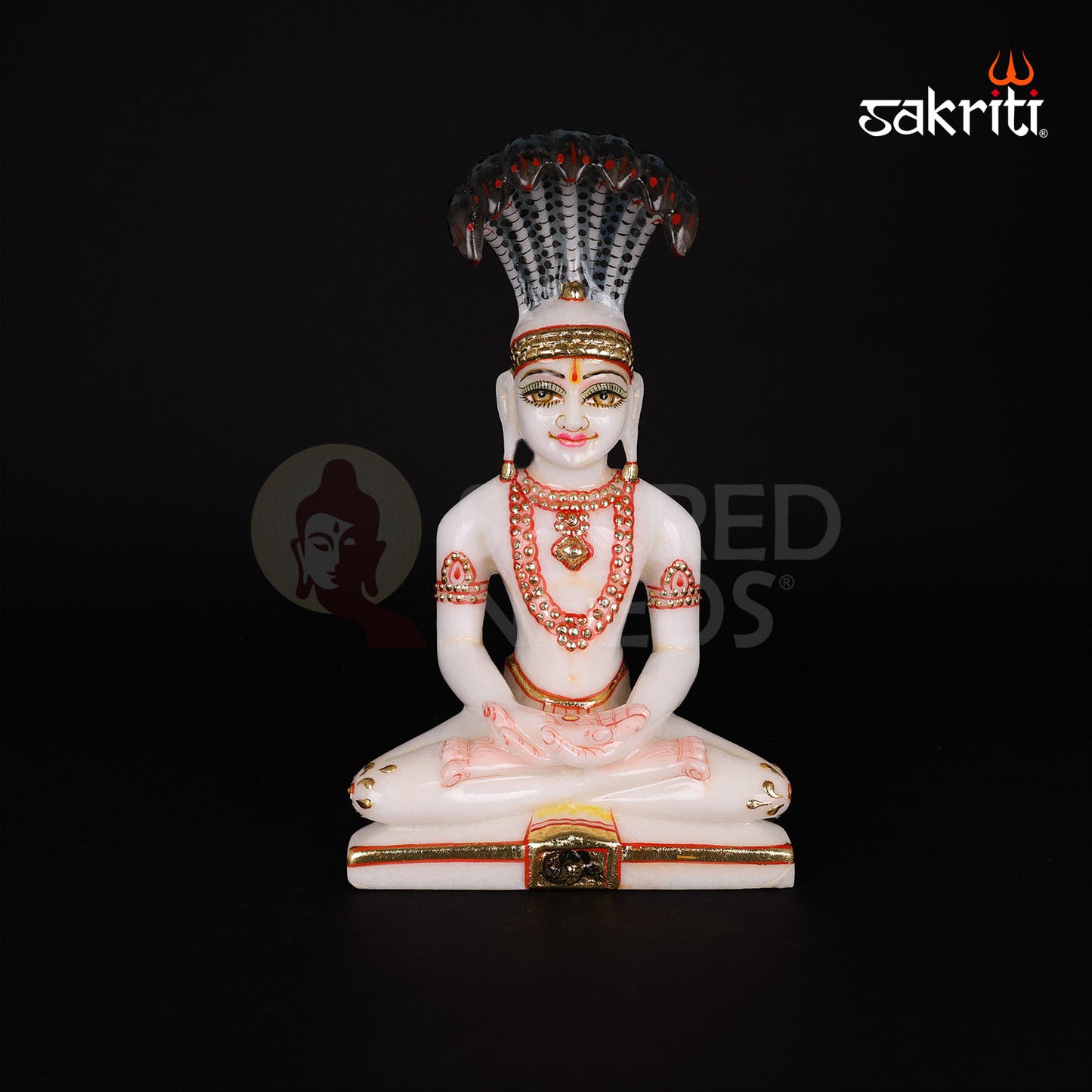 MARBLE JAIN TIRTHANKAR WITH SNAKE