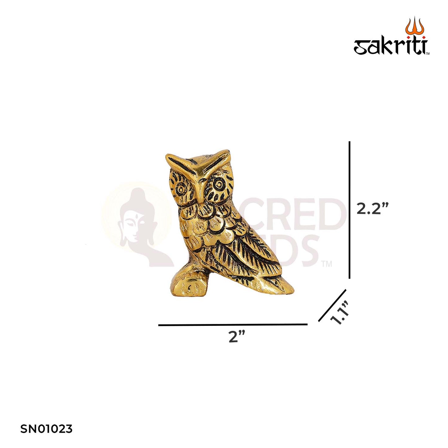 Aluminium Owl Pair Set Gold Polish – 2.2 Inch Good Luck Decorative Showpiece