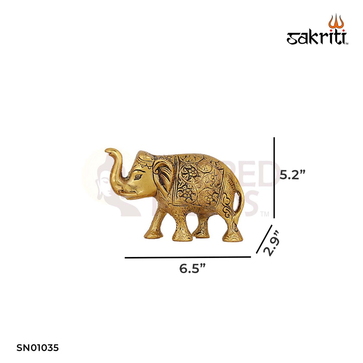 Aluminium Elephant Set Gold Polish – 5.2 Inch Handcrafted Decorative Accent