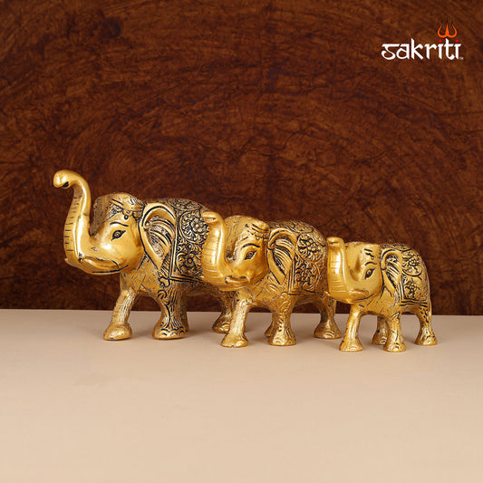 ALUMINIUM ELEPHANT SET