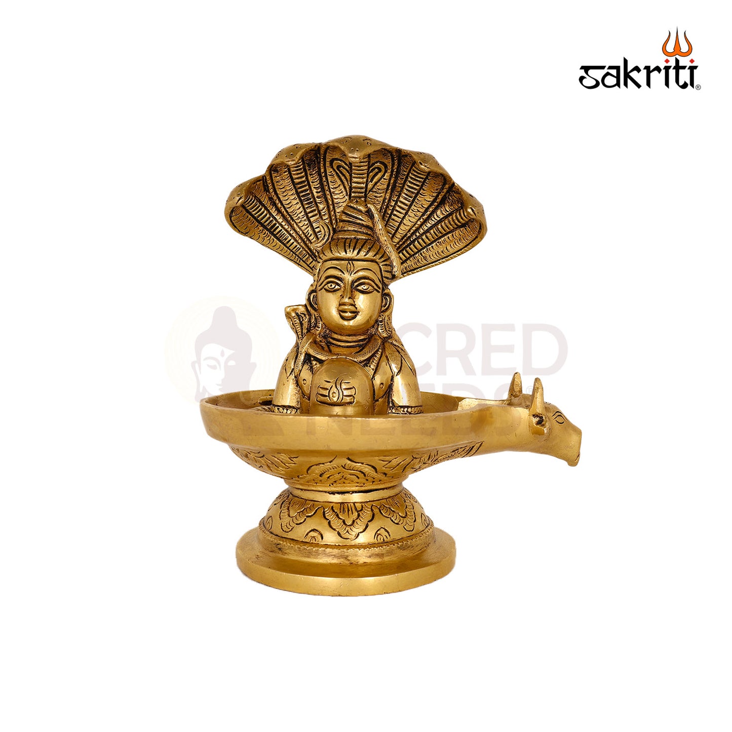 BRASS SHIVAN LINGAM WITH SNAKE