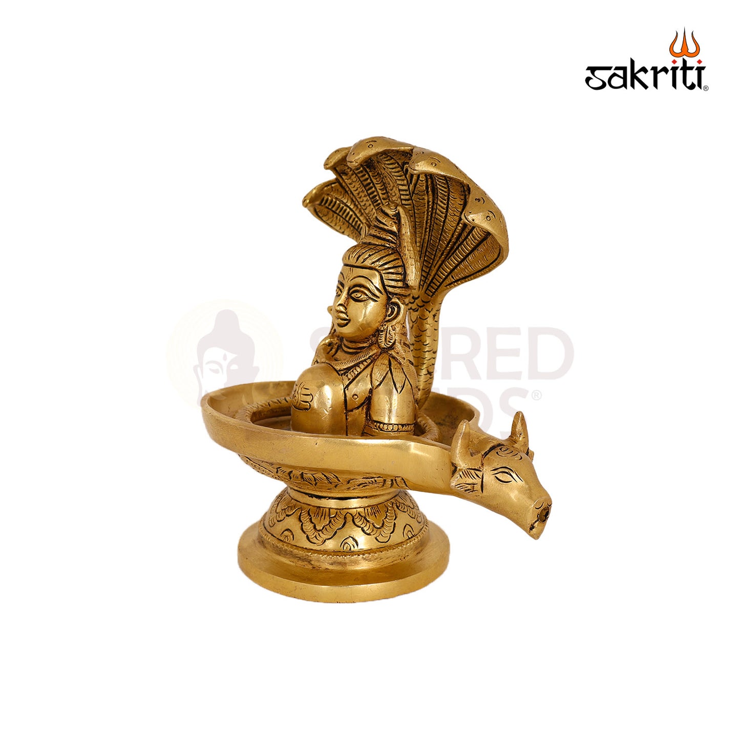 BRASS SHIVAN LINGAM WITH SNAKE