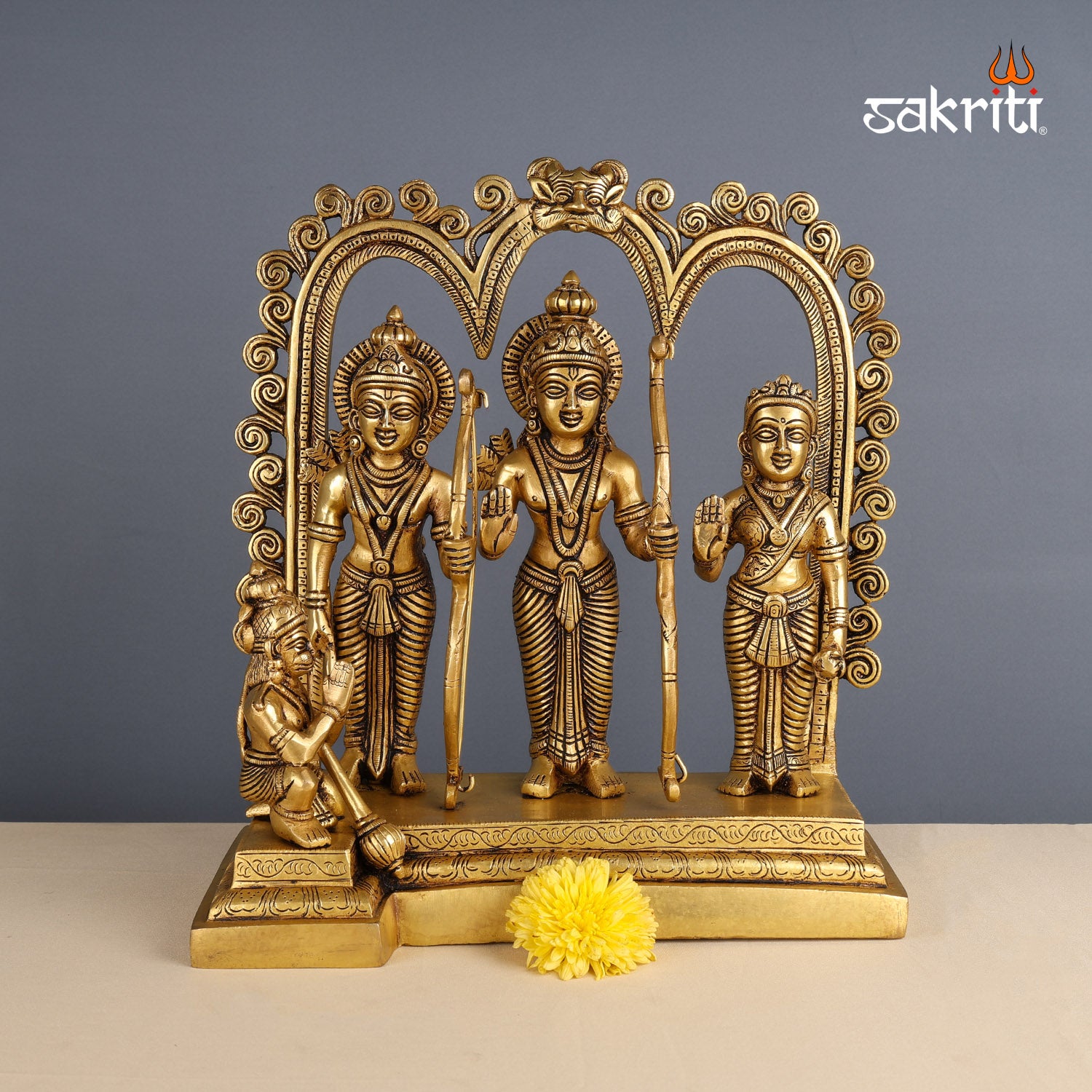 Pure Brass,Ram Darbar,Raman,Seethai,Hanumar,Statue,Temple,Pooja Room,Home Decor,Gift.