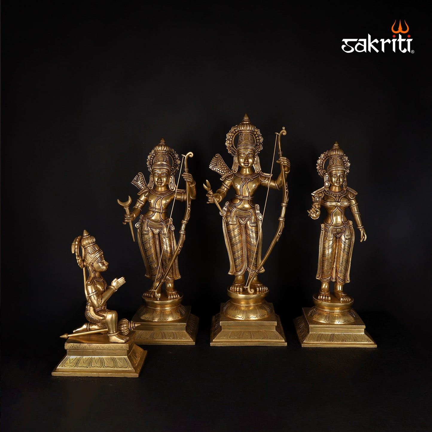 Pure Brass,Ram Darbar,Ramar,Hanuman,Statue,Temple,Pooja Room,Home Decor,Gift.