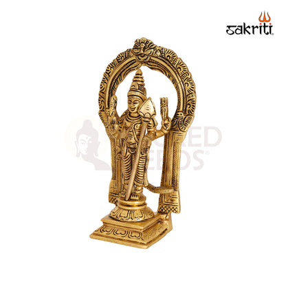 BRASS MURUGAN WITH ARCH