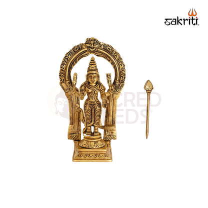 BRASS MURUGAN WITH ARCH