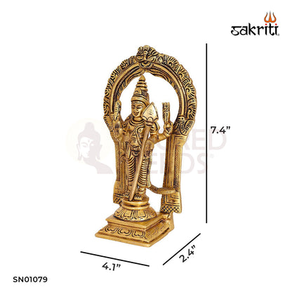 BRASS MURUGAN WITH ARCH