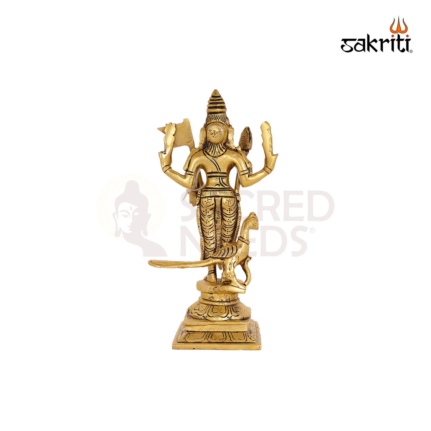 BRASS MURUGAN WITH VEL AND FLAG