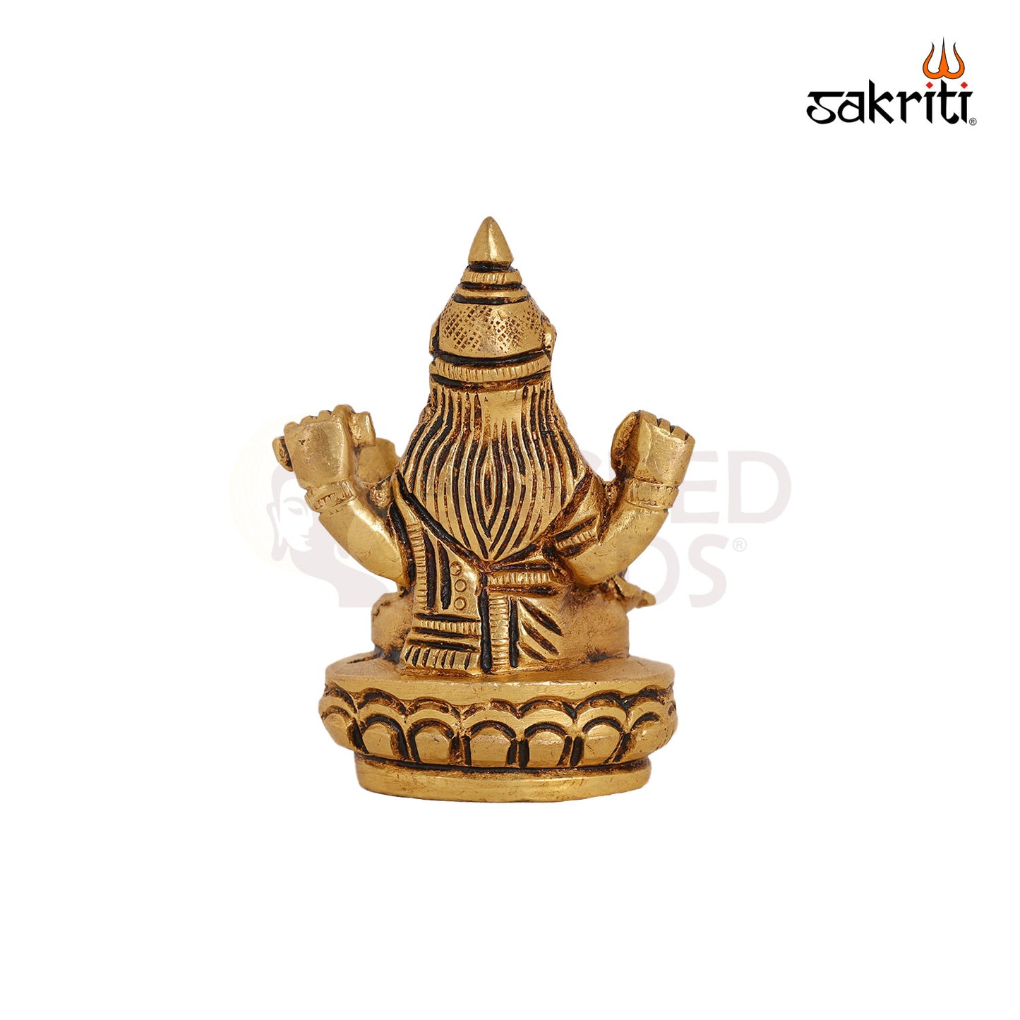 Brass Lotus Saraswathi – 2.7 Inch Goddess of Knowledge Idol for Students