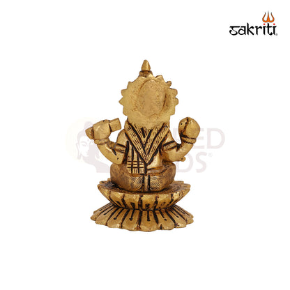 BRASS SARASWATHI WITH LOTUS BASE