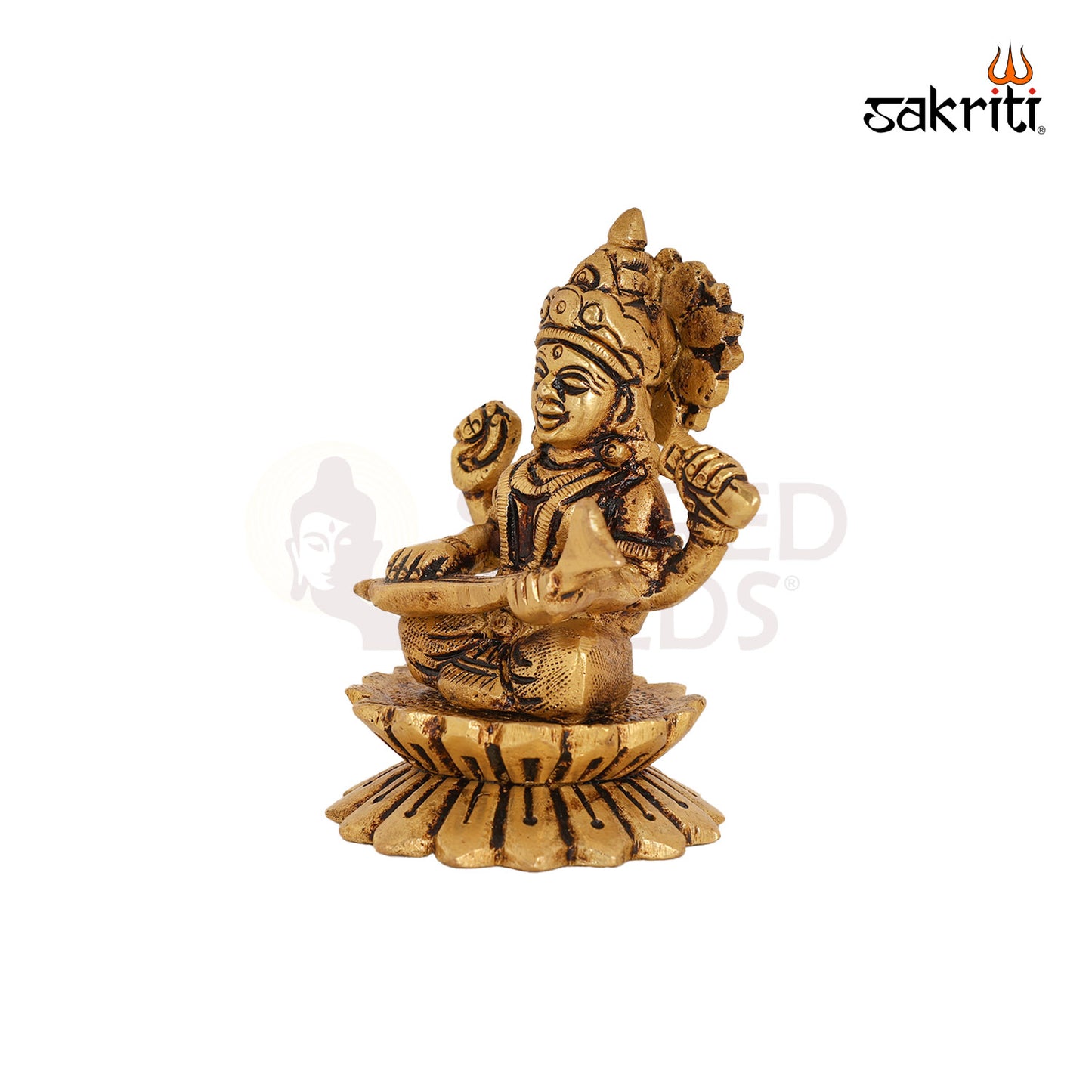 BRASS SARASWATHI WITH LOTUS BASE