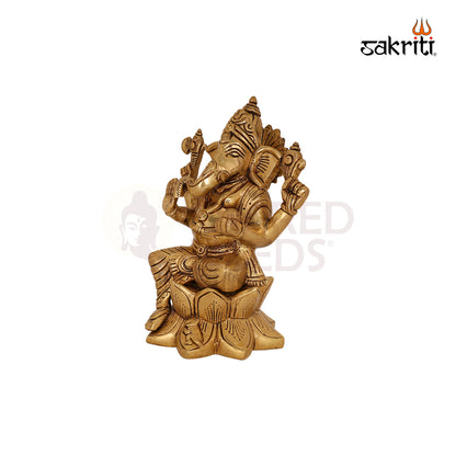 BRASS LOTUS GANESHA