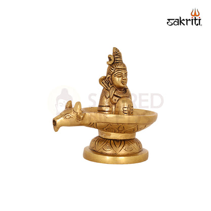 BRASS SHIVA LINGAM WITH NANDHI ABHISHEKAM