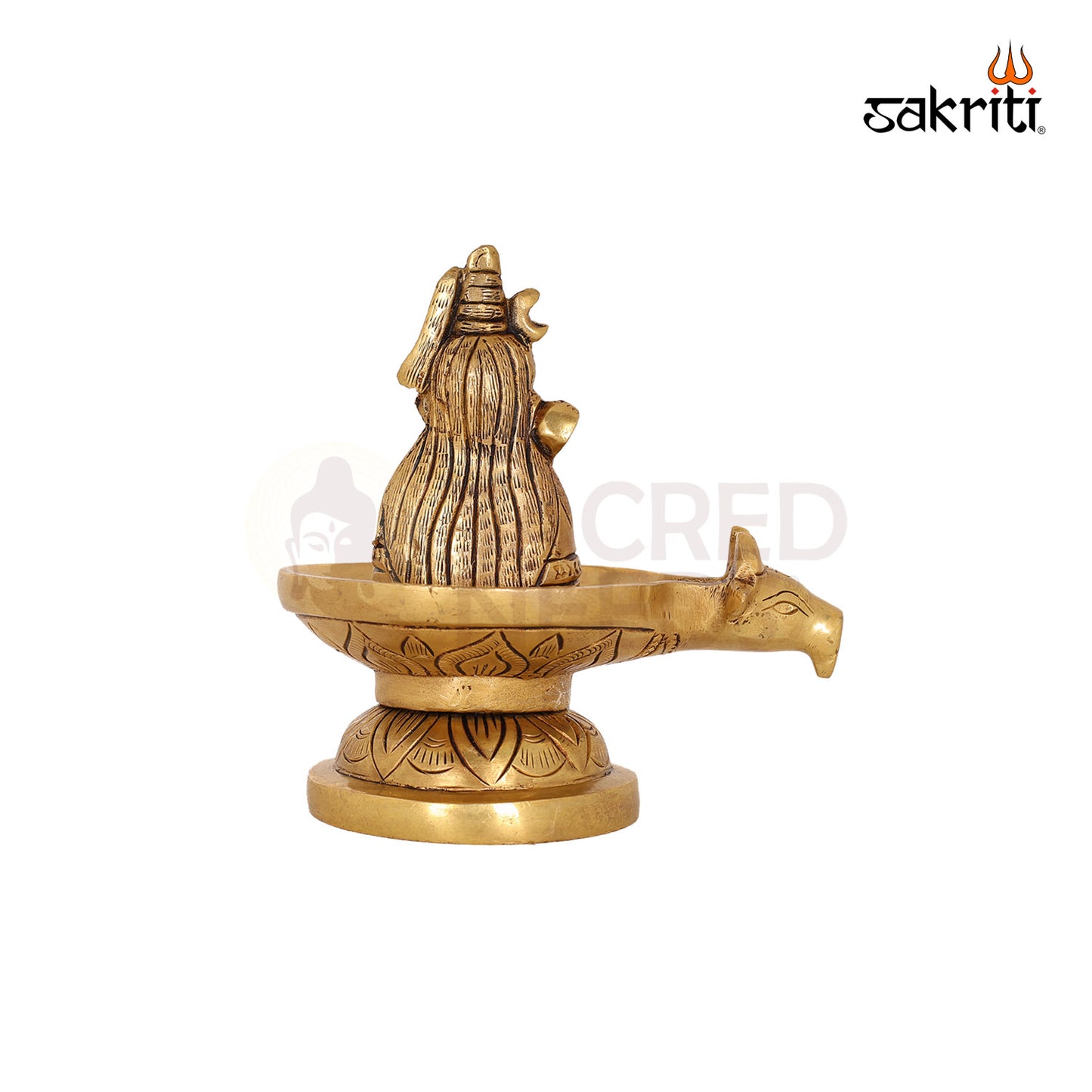 BRASS SHIVA LINGAM WITH NANDHI ABHISHEKAM