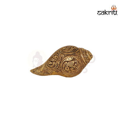 Brass Voice Shankh – 3.5 Inch Decorative Conch Shell with Sound