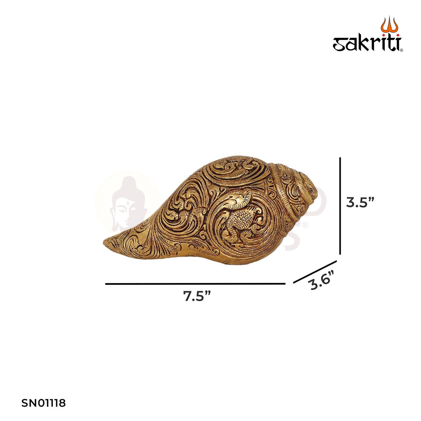 Brass Voice Shankh – 3.5 Inch Decorative Conch Shell with Sound