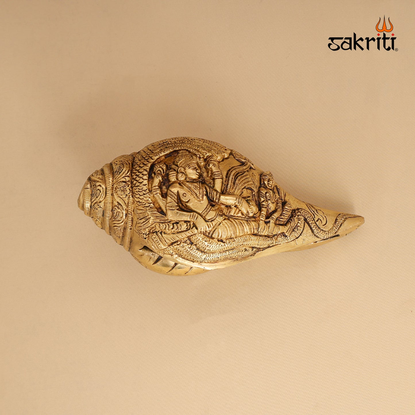 Brass Voice Shankh – 3.5 Inch Decorative Conch Shell with Sound