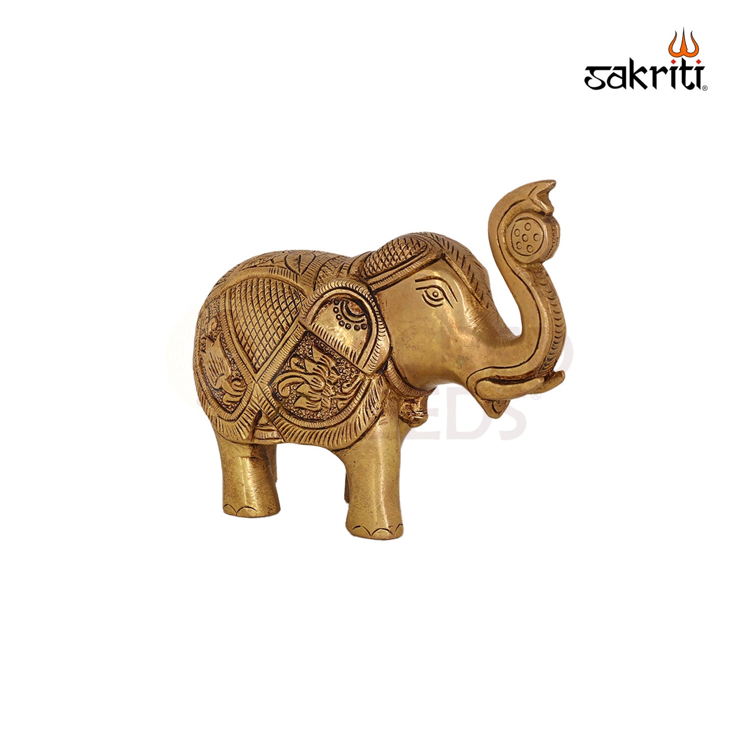 Brass Elephant Statue – 3.7 Inch Handcrafted Animal Figurine for Vastu and Decor