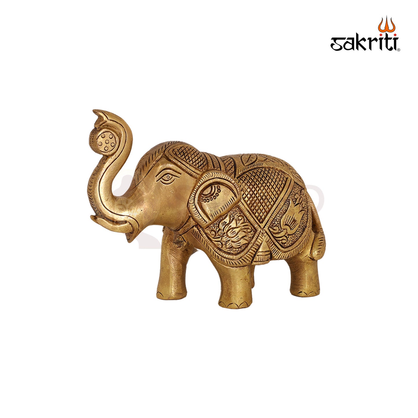 Brass Elephant Statue – 3.7 Inch Handcrafted Animal Figurine for Vastu and Decor